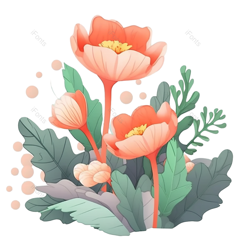 红色的花图片,粉红色的花元素,白色背景PNG,植物免抠素材
